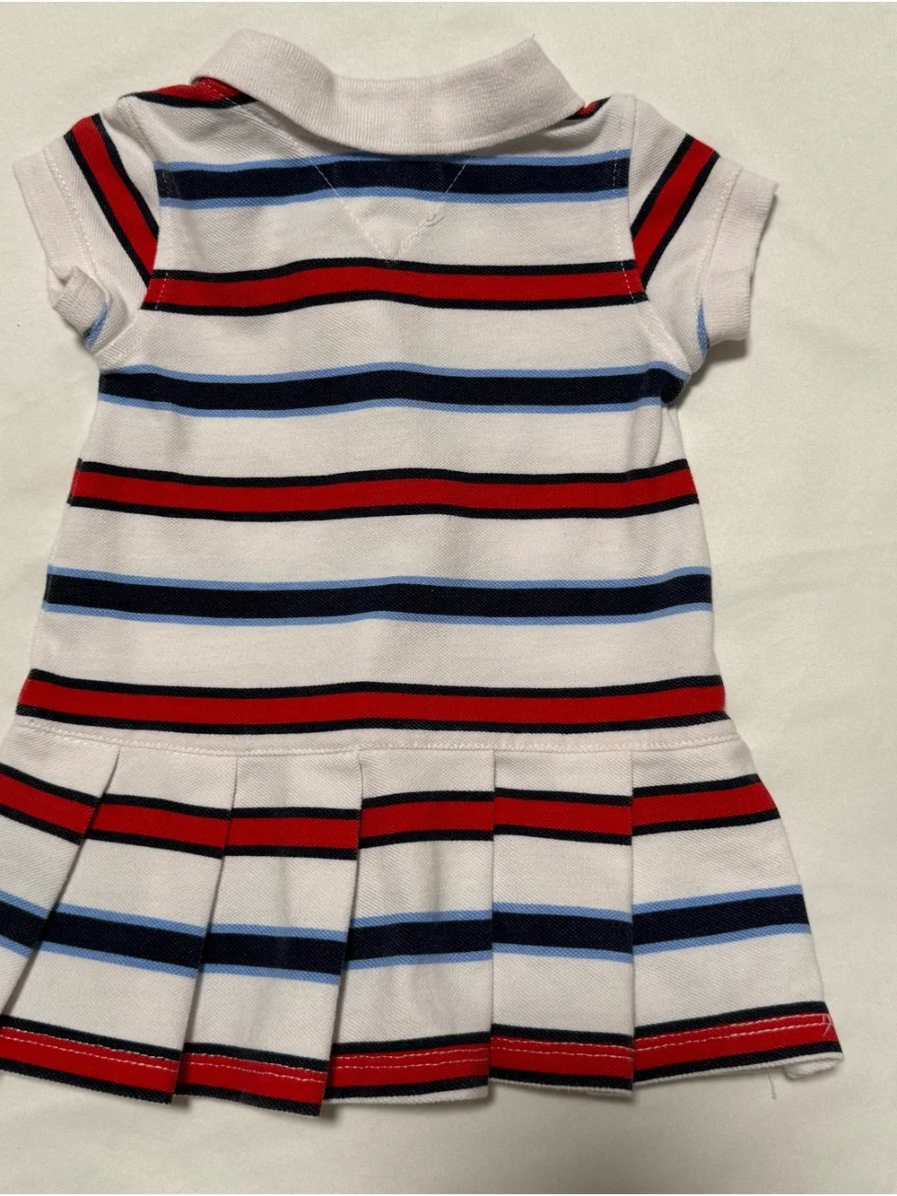 Tommy Hilfiger White Polo Dress with Red & Navy Stripes